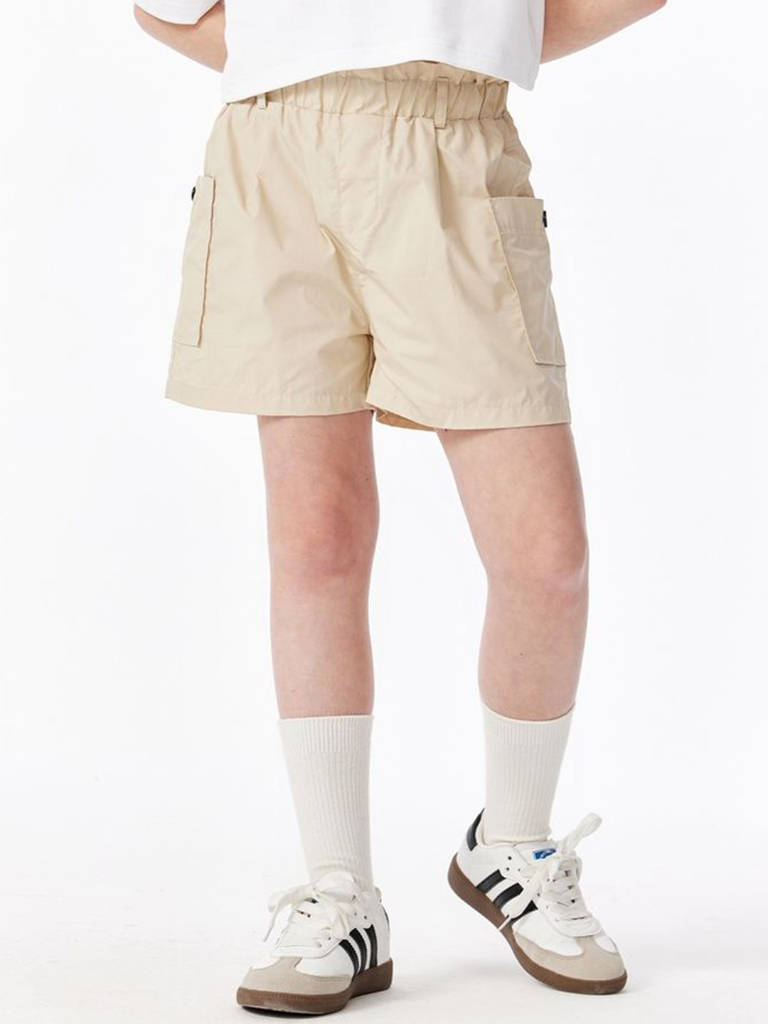 

LULU & SKY Girls High-Rise Shorts, Beige