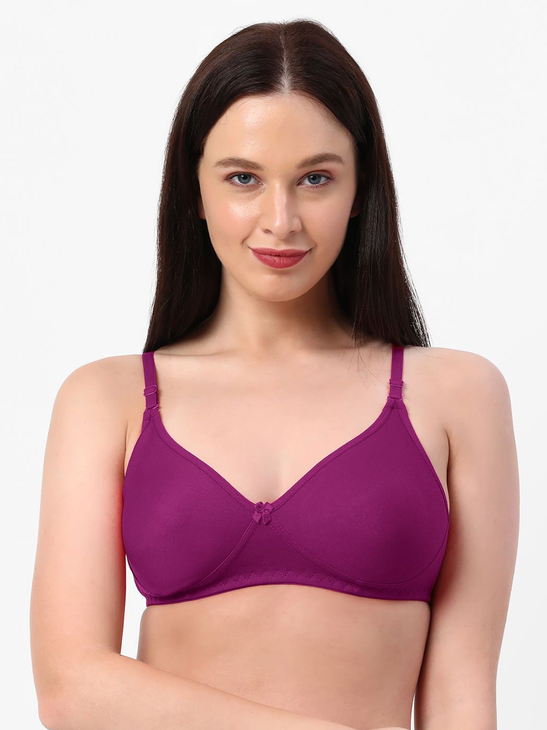 

Planetinner Medium Coverage Non Padded Seamless Wire free Bra, Purple