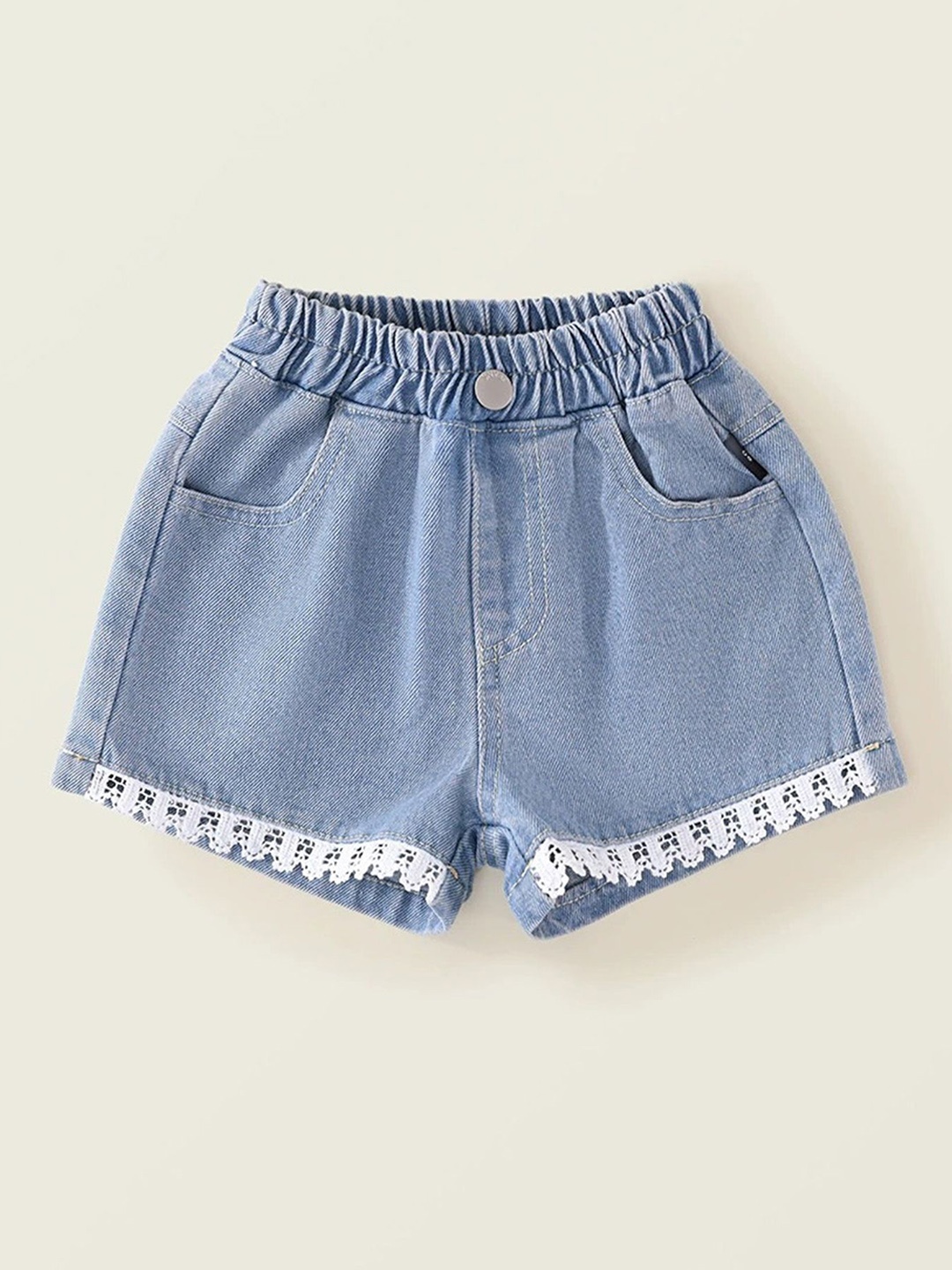 

LULU & SKY Girls High-Rise Denim Shorts, Blue