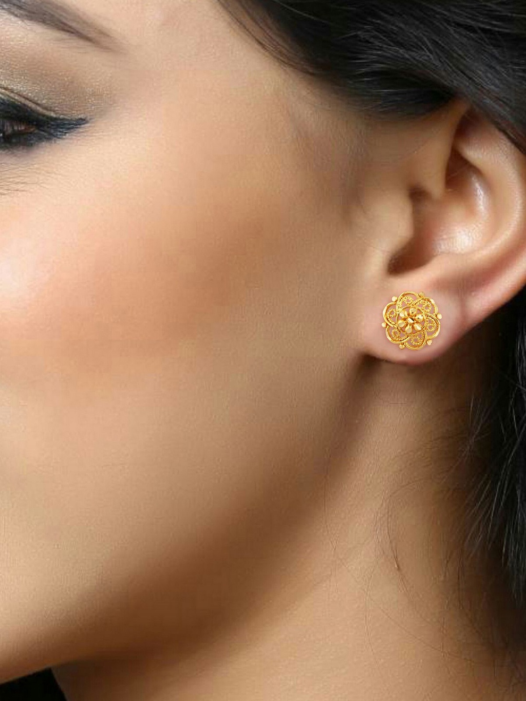 

DIVASTRI Gold-Plated Floral Shaped Studs