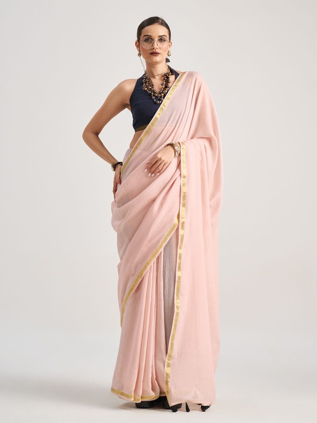 

Suha Pure Cotton Saree, Peach