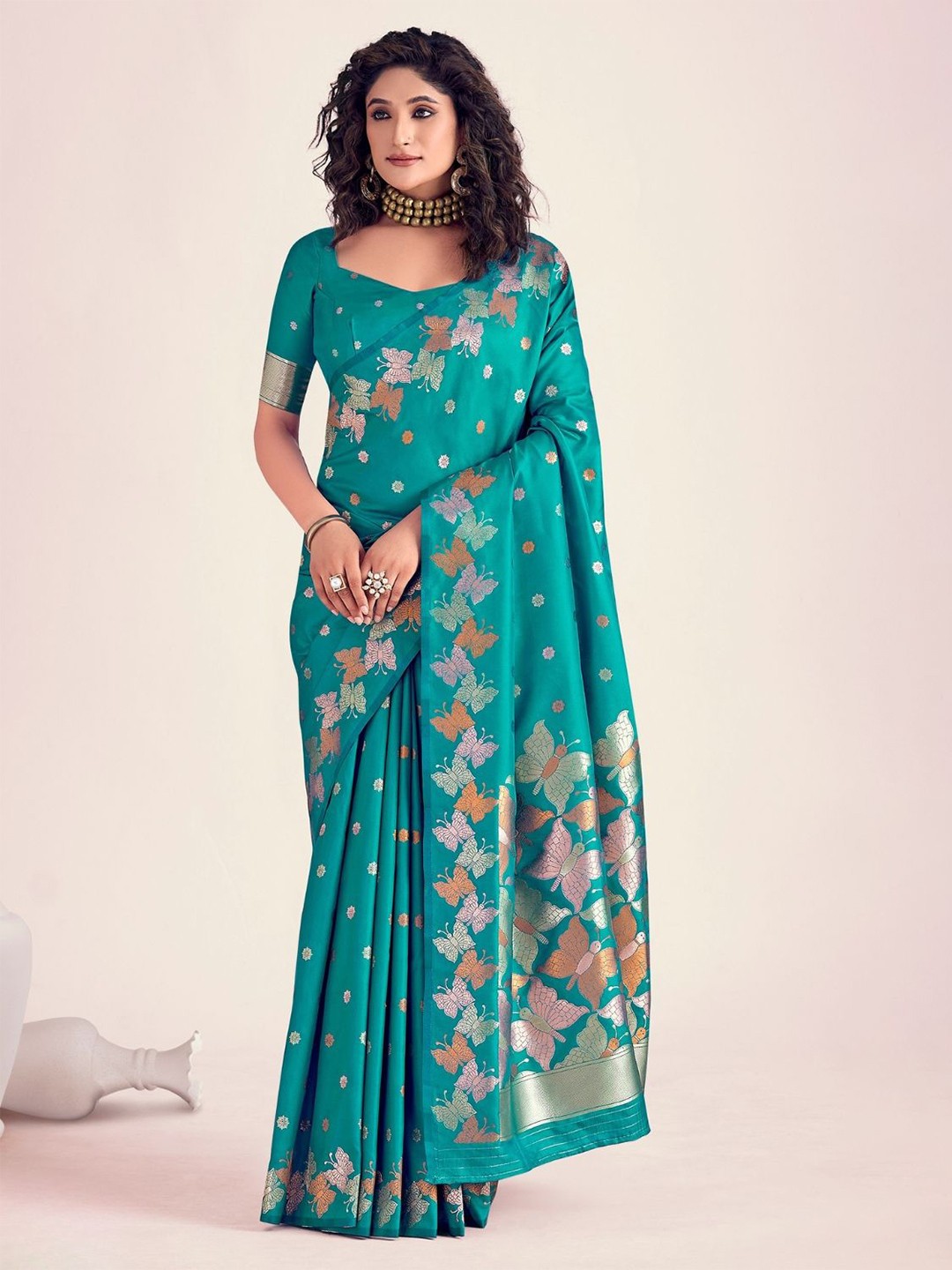 

DEVATITHI Blue Banarasi Saree