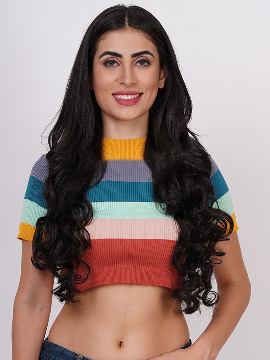 

camola deva Clip-In Ponytail Wavy Hair Extension - Natural Brown - 28 Inch