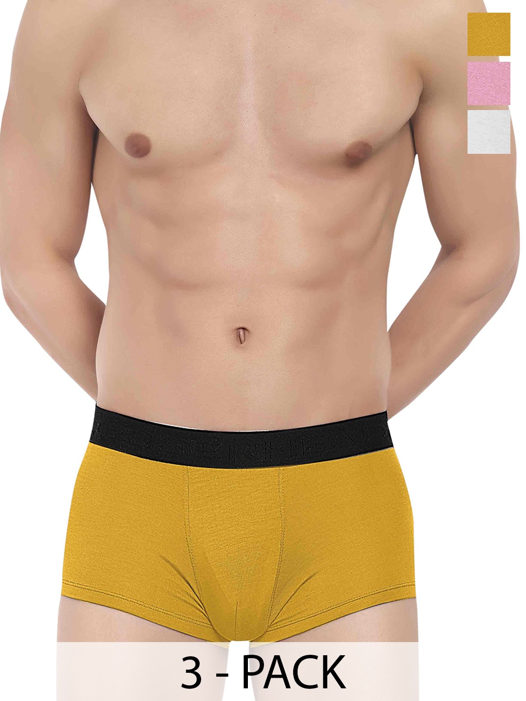 

LOGGERHEAD Pack Of 3 Cotton Short Trunks LHMT002-Pink-Yellow-White