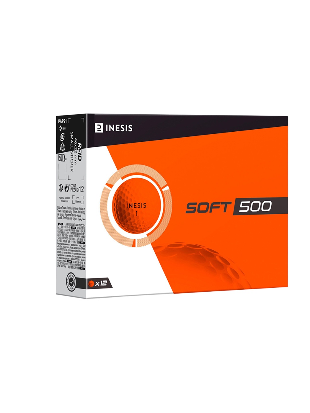 

Inesis By Decathlon Pack Of 12 Soft 500 Golf Balls, Orange