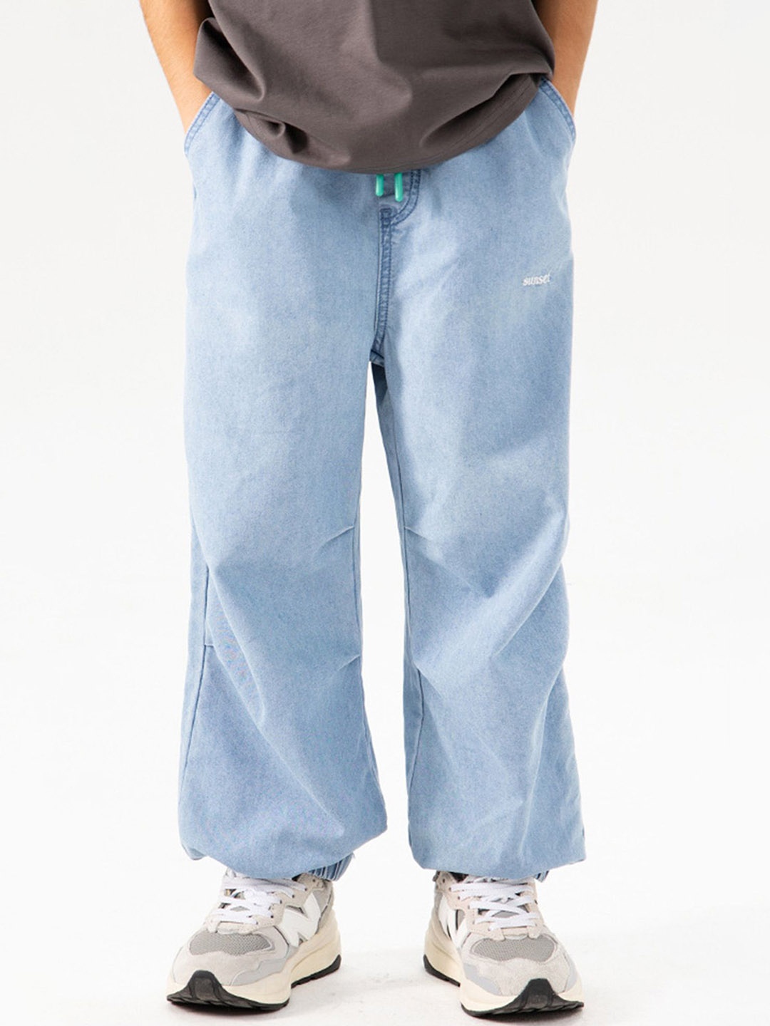 

LULU & SKY Kids High-Rise Straight Fit Regular Trousers, Blue