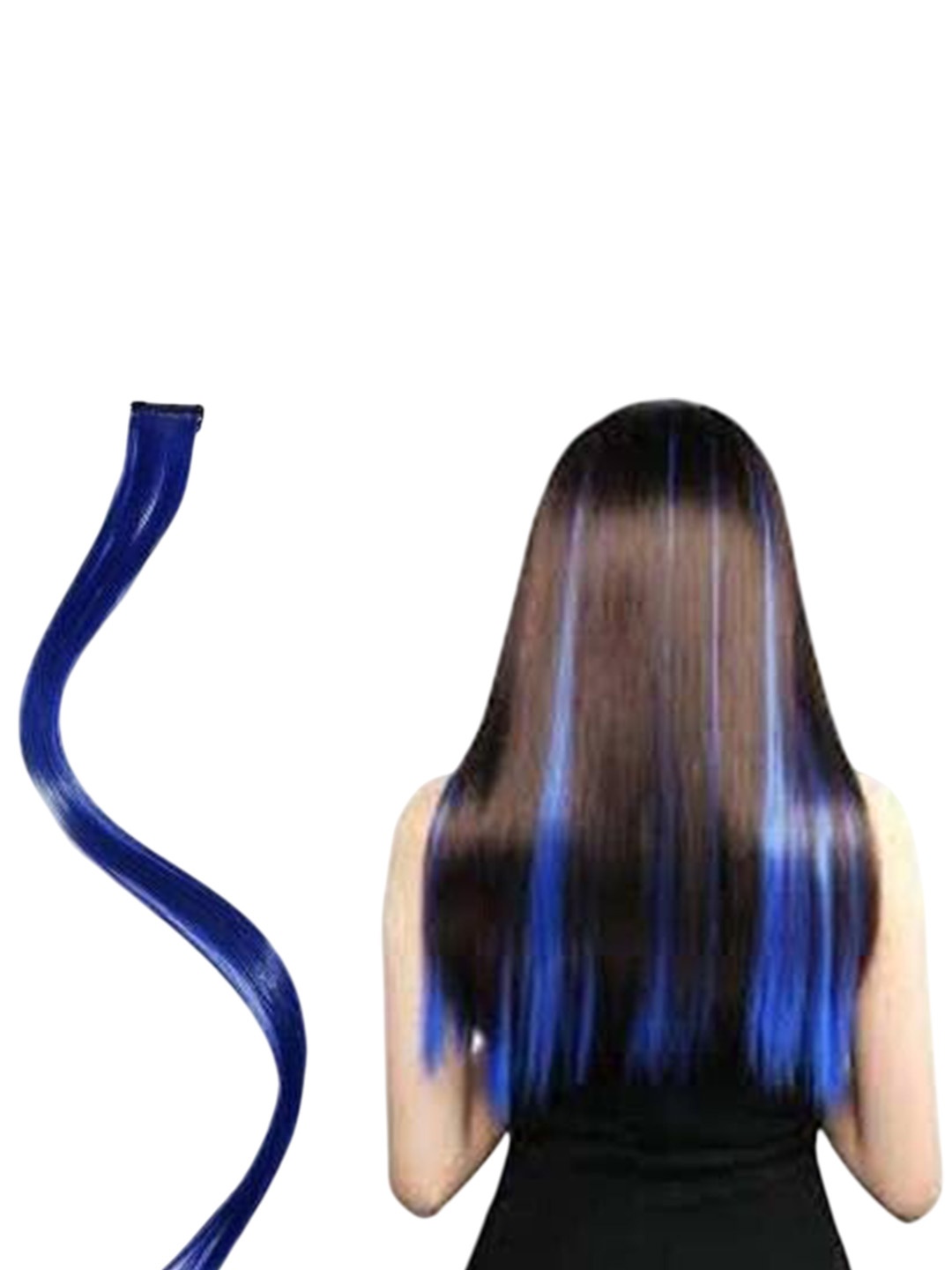 

camola deva 4 Clip-In Ponytail Straight Hair Extension - Blue - 24 Inch
