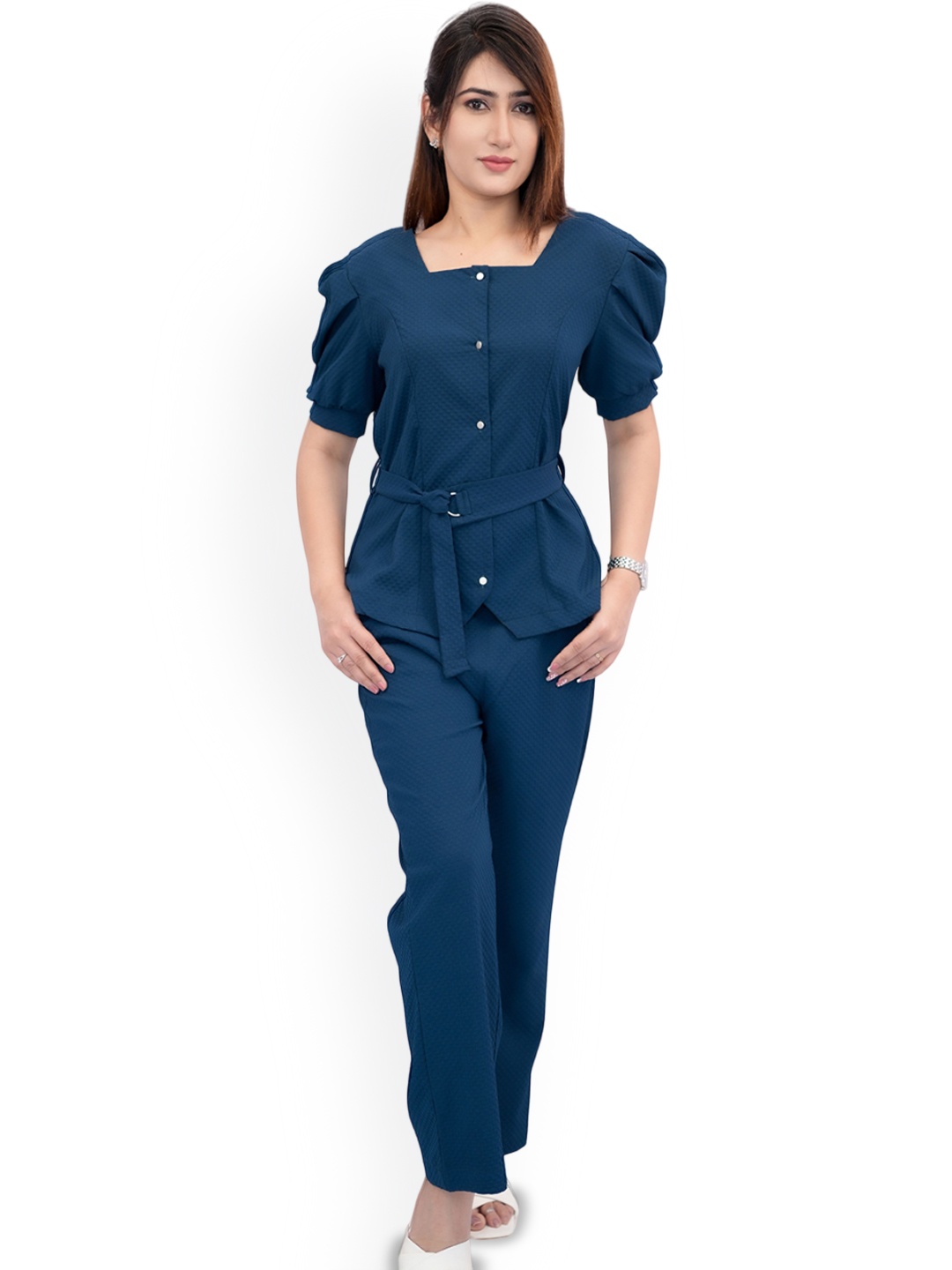 

BELLO DONA CLOTHING Shirt With Trouser, Teal