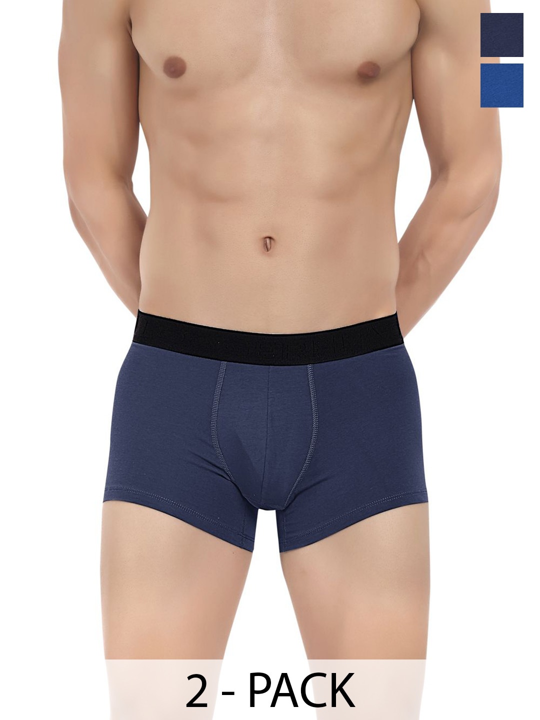 

LOGGERHEAD Pack Of 2 Cotton Long Trunks LHFT004-Blue-Navy