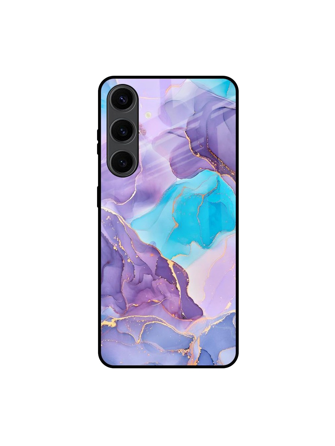 

QRIOH Alcohol ink Marble Real Printed Samsung Galaxy S24 Plus Back Case, Purple