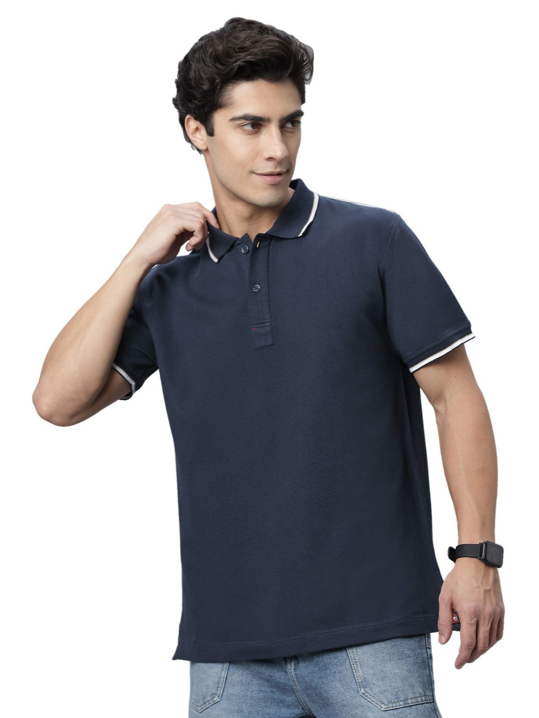 

NEON CHILLIE Men Solid Polo Collar Cotton T-shirt, Grey