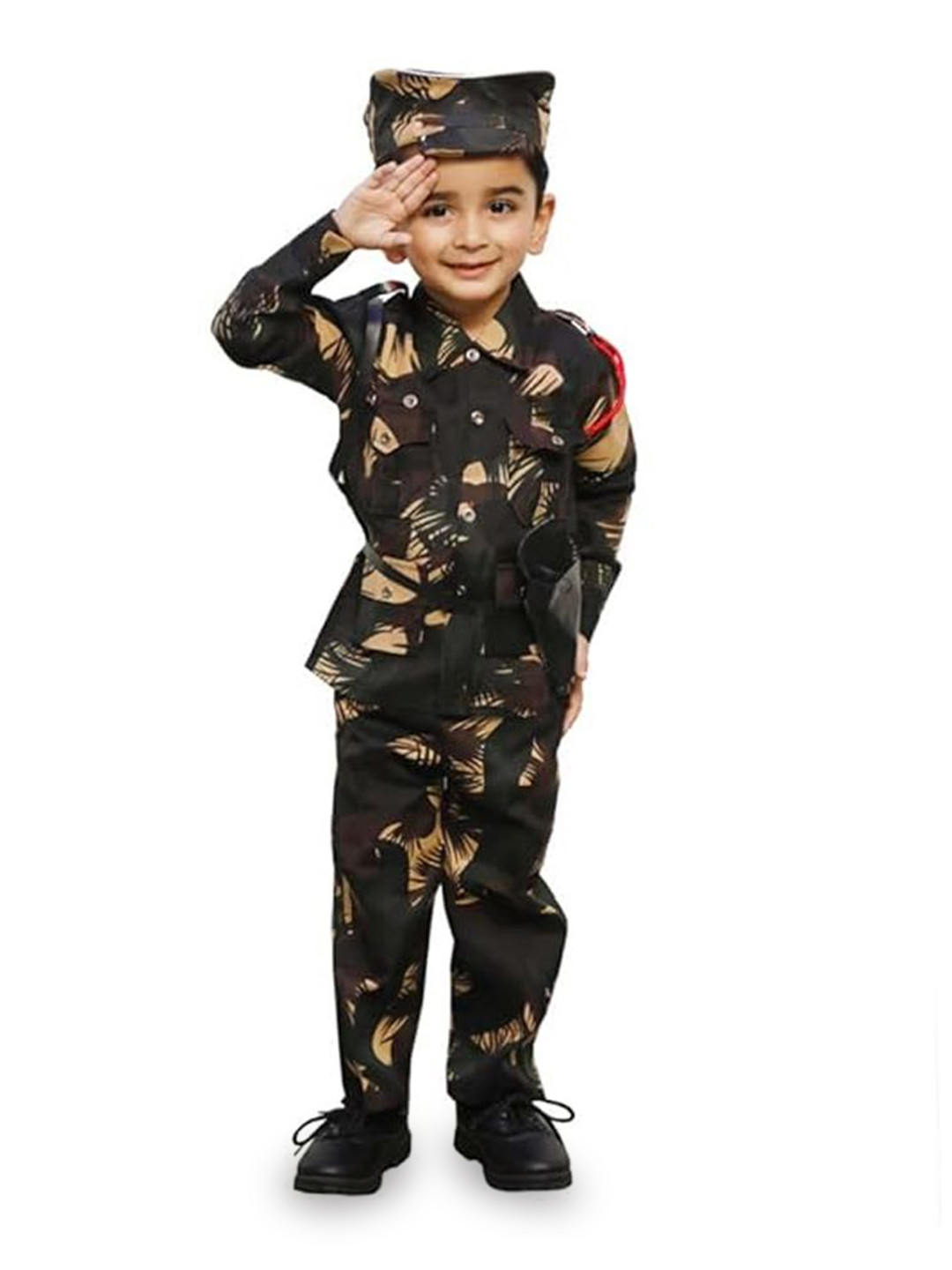 

itsmycostume Kids Army Costume Set Shirt With Trouser, Green