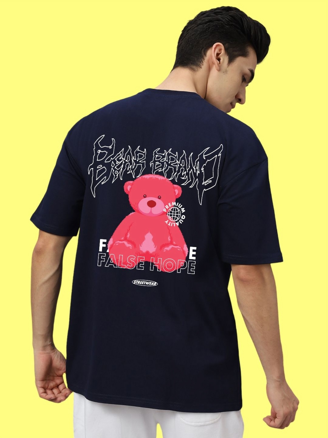 

Wear Your Opinion Men Graphic Printed Round Neck Cotton Oversized T-shirt, Navy blue