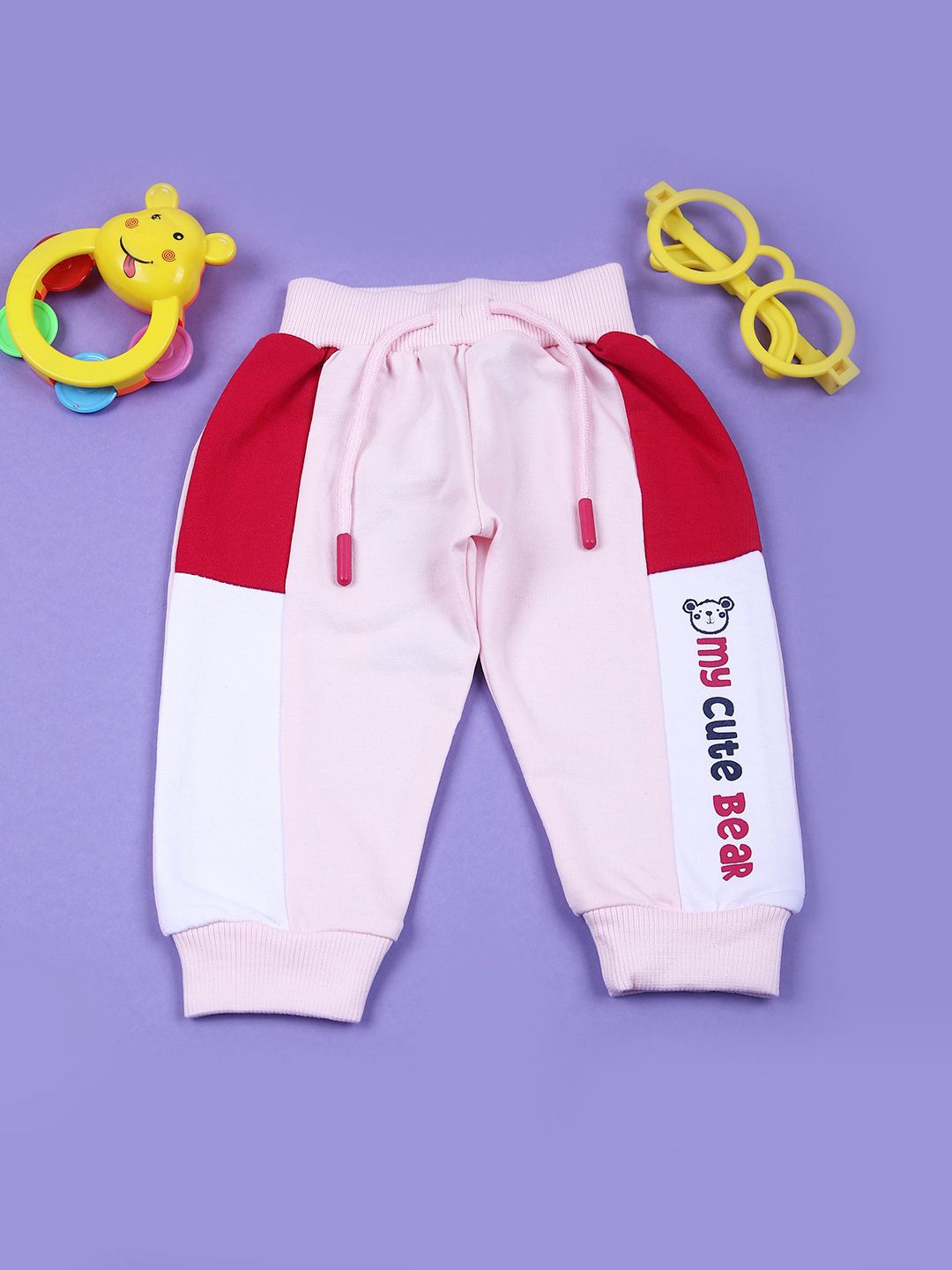 

V-Mart Infant Boys Printed Cotton Joggers, Pink