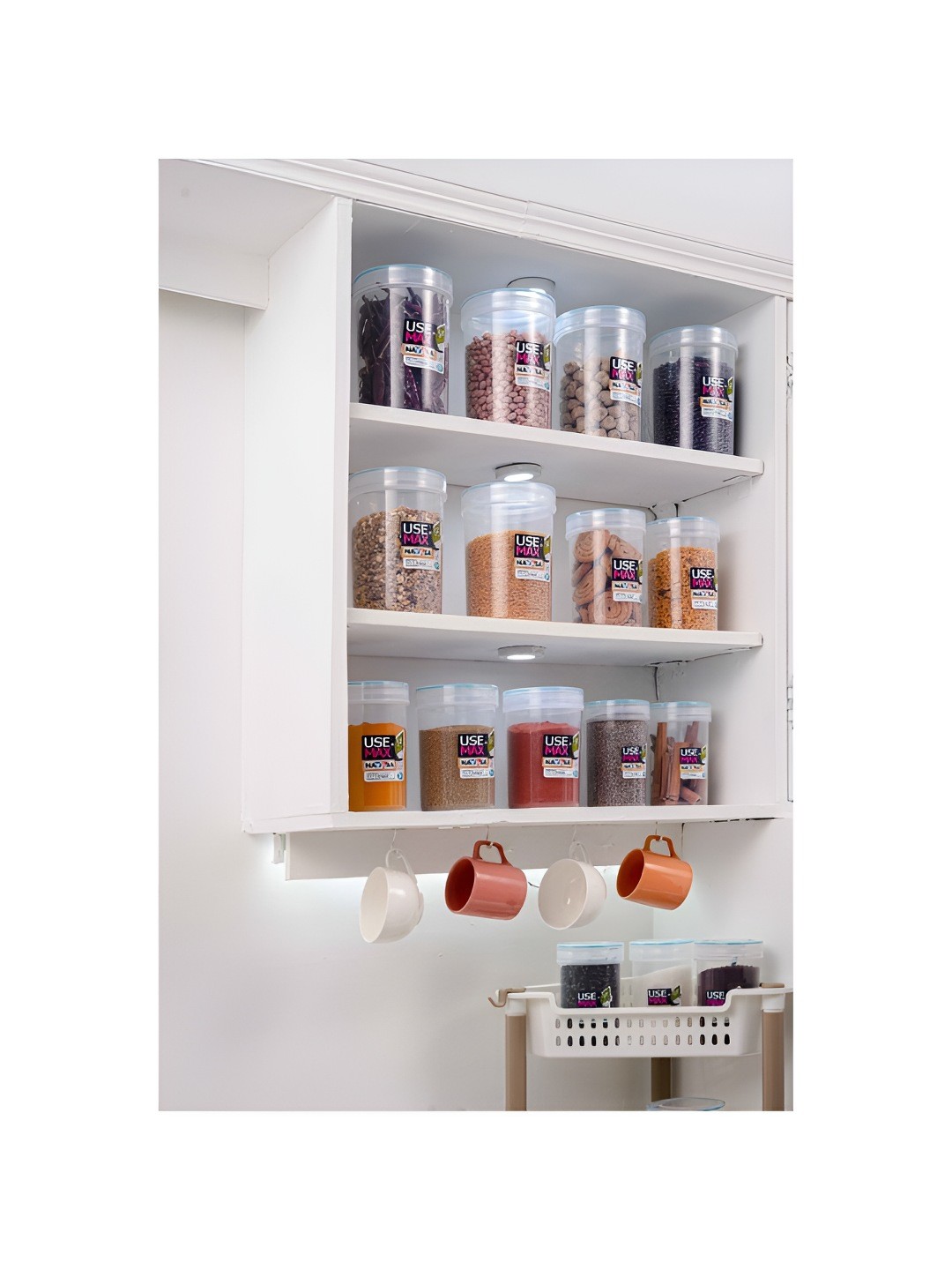 

Nayasa Set Of 3 Glaze Plastic Storage Container, Pink