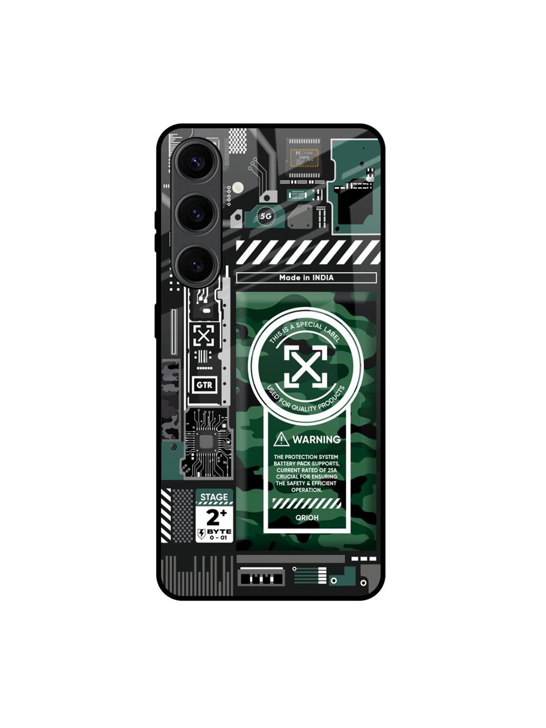 

QRIOH Green Camo Circuit Printed Samsung Galaxy S24 Plus Back Case