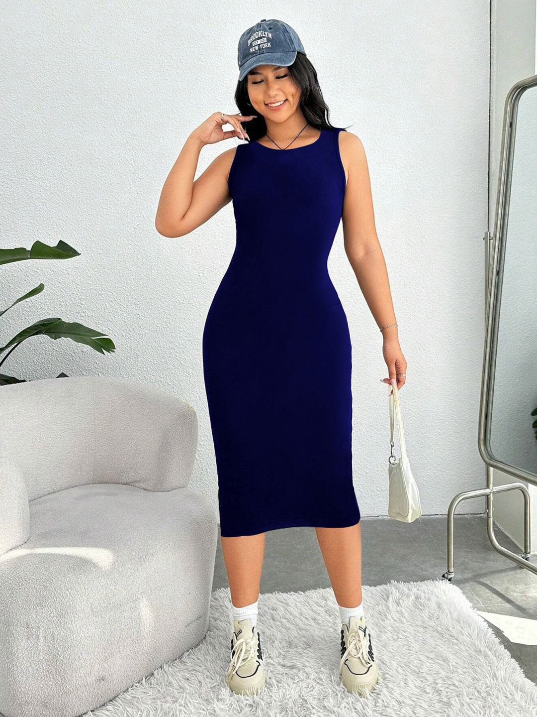 

BAESD Women Bodycon Midi Dress, Blue
