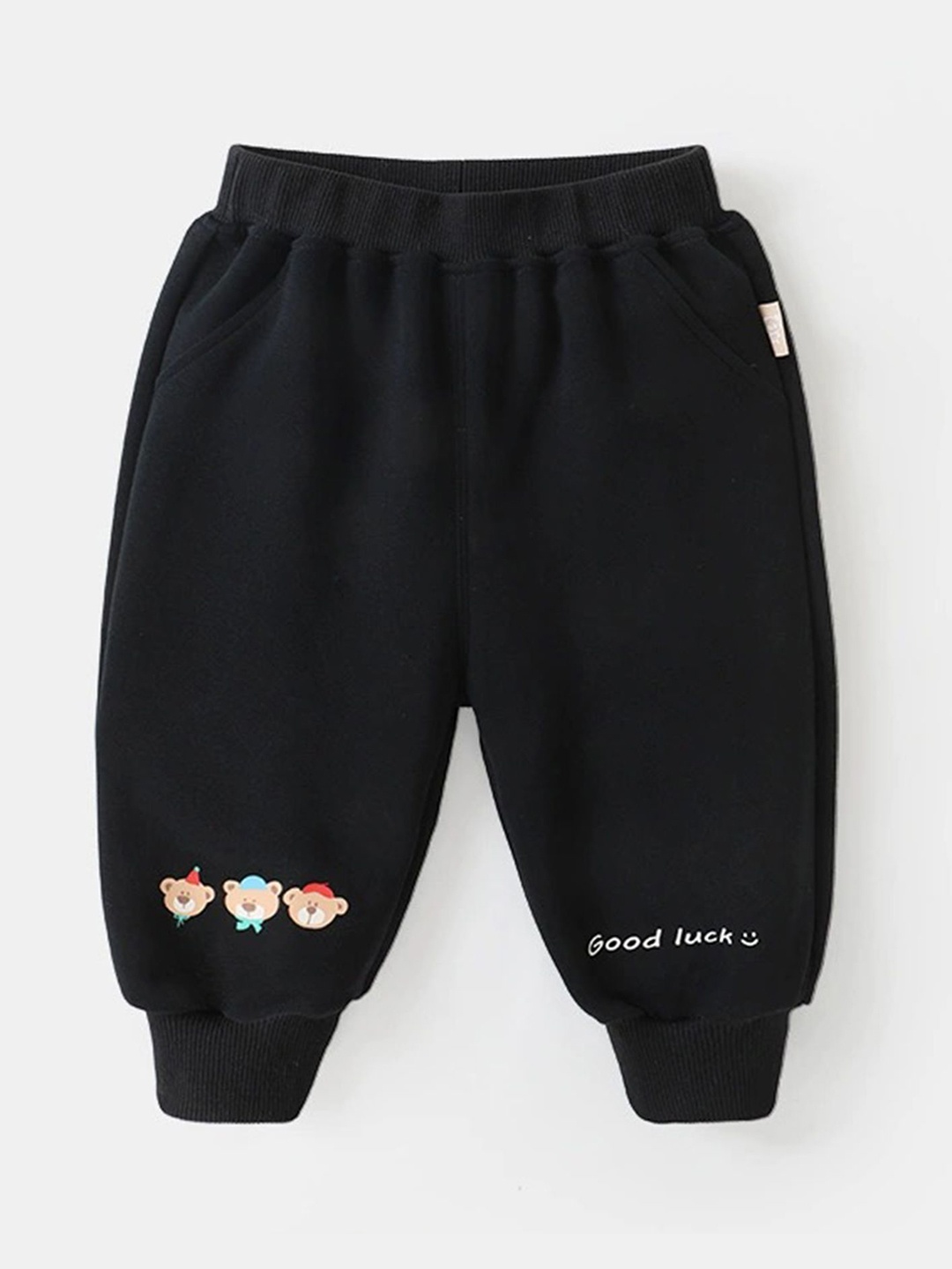 

LULU & SKY Unisex Kids Straight Fit High-Rise Joggers Trousers, Black