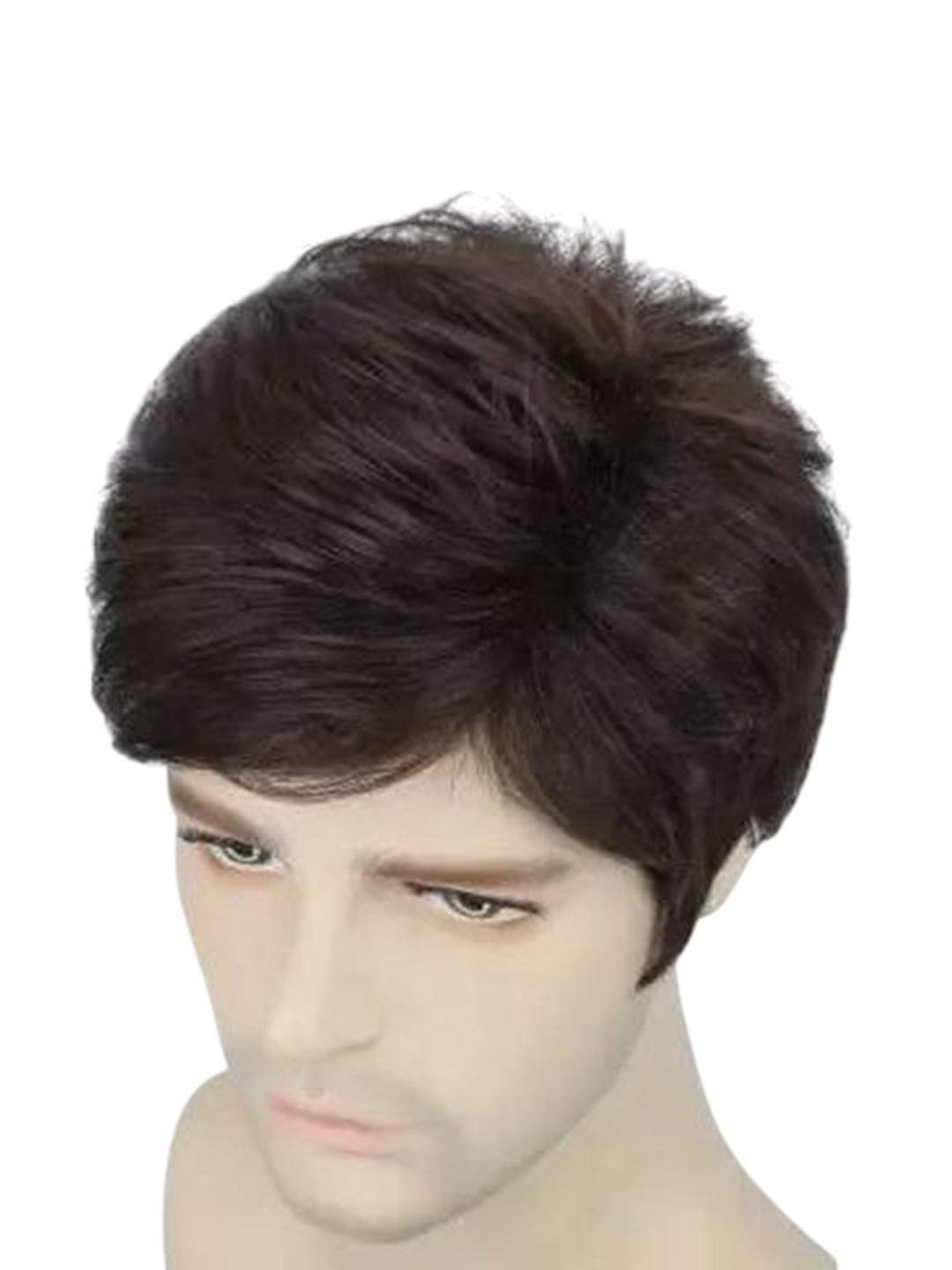 

camola deva Men Halo Straight Scalp Topper Hair Extension- Black- 6 Inch, Brown