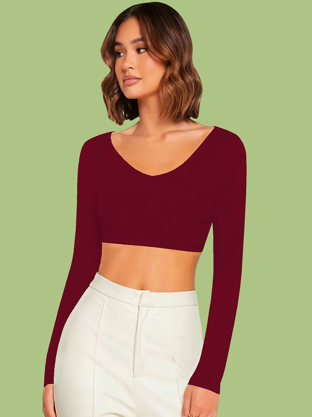 

Dream Beauty Fashion Crop Top, Maroon