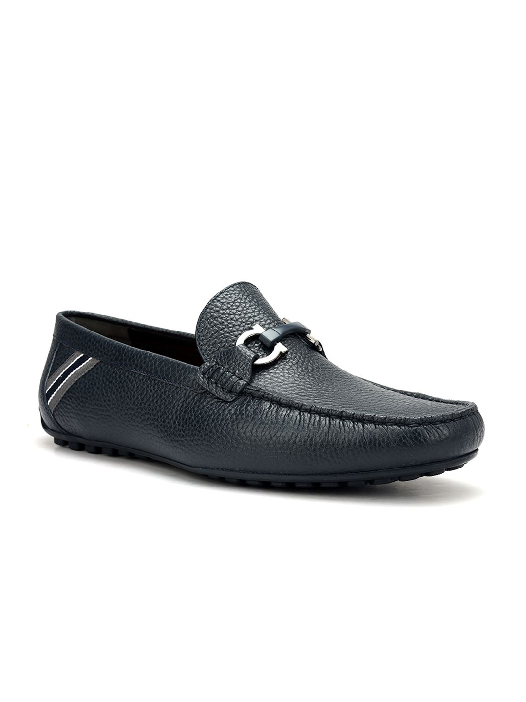 

ROSSO BRUNELLO Men Leather Formal Loafers, Navy blue