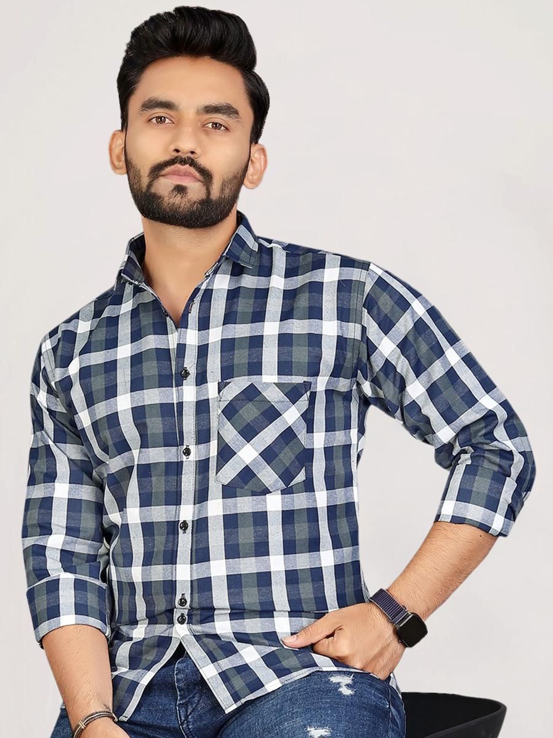 

Metronaut Men Classic Tartan Checks Opaque Checked Casual Shirt, Multi