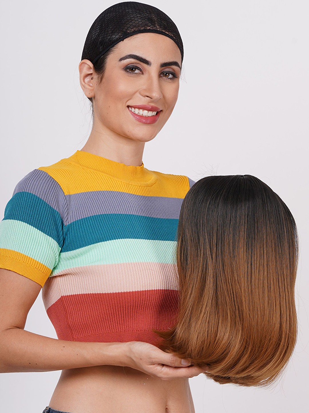 

camola deva Clip-In Straight Scalp Topper Hair Extension - Brown - 20 Inch