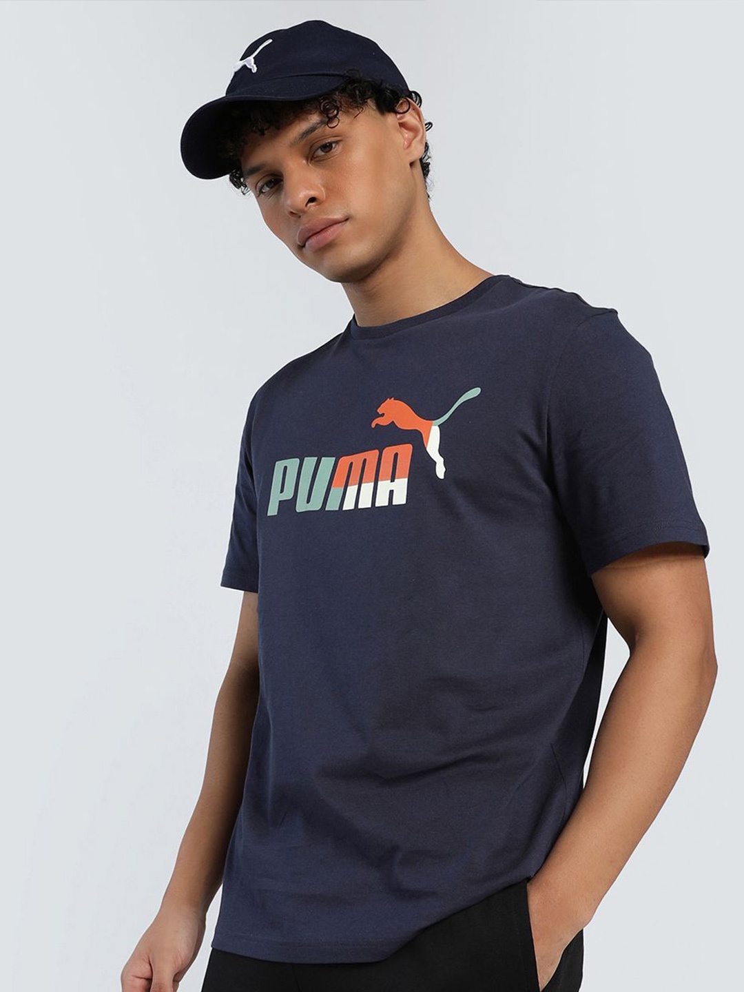 

Puma GRAPHIC No. 1 Logo Printed Cotton T-Shirt, Blue