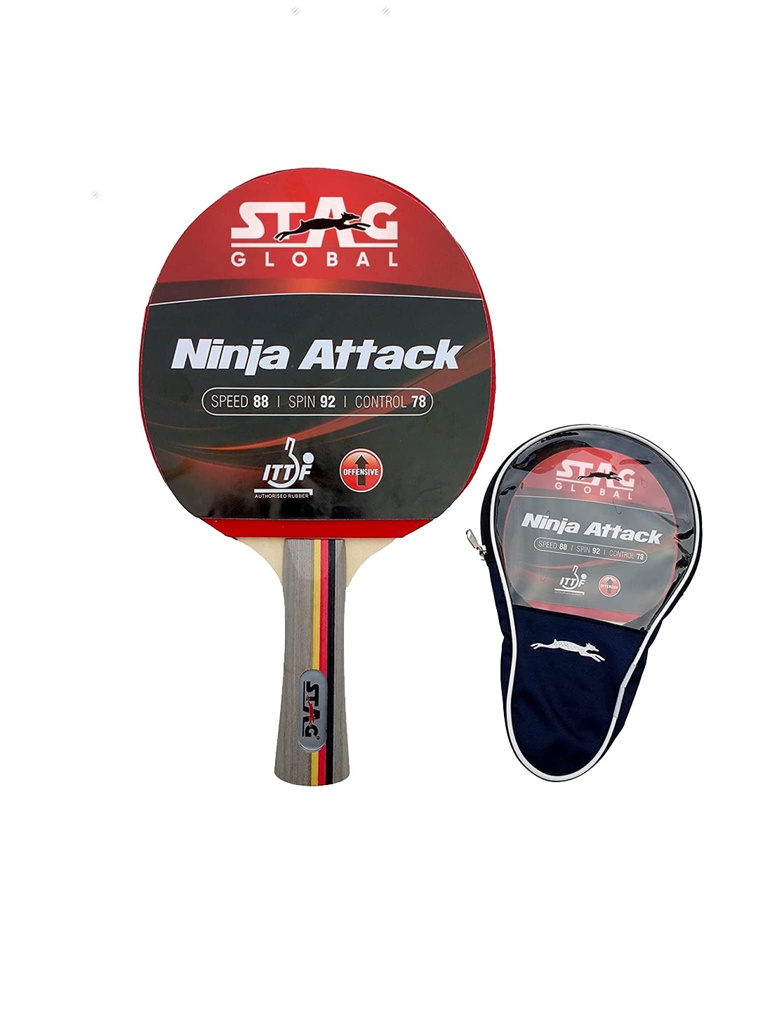 

STAG GLOBAL Wooden Table Tennis Bat, Multi