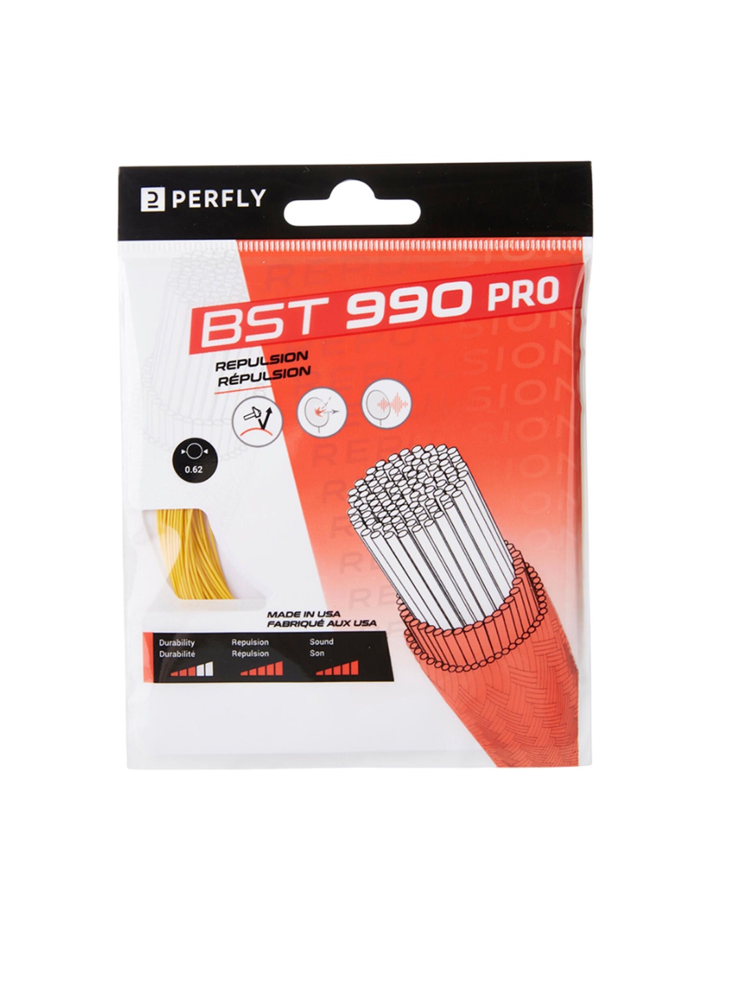 

PERFLY By Decathlon Badminton String Bst 990 Pro Repulsion, Yellow