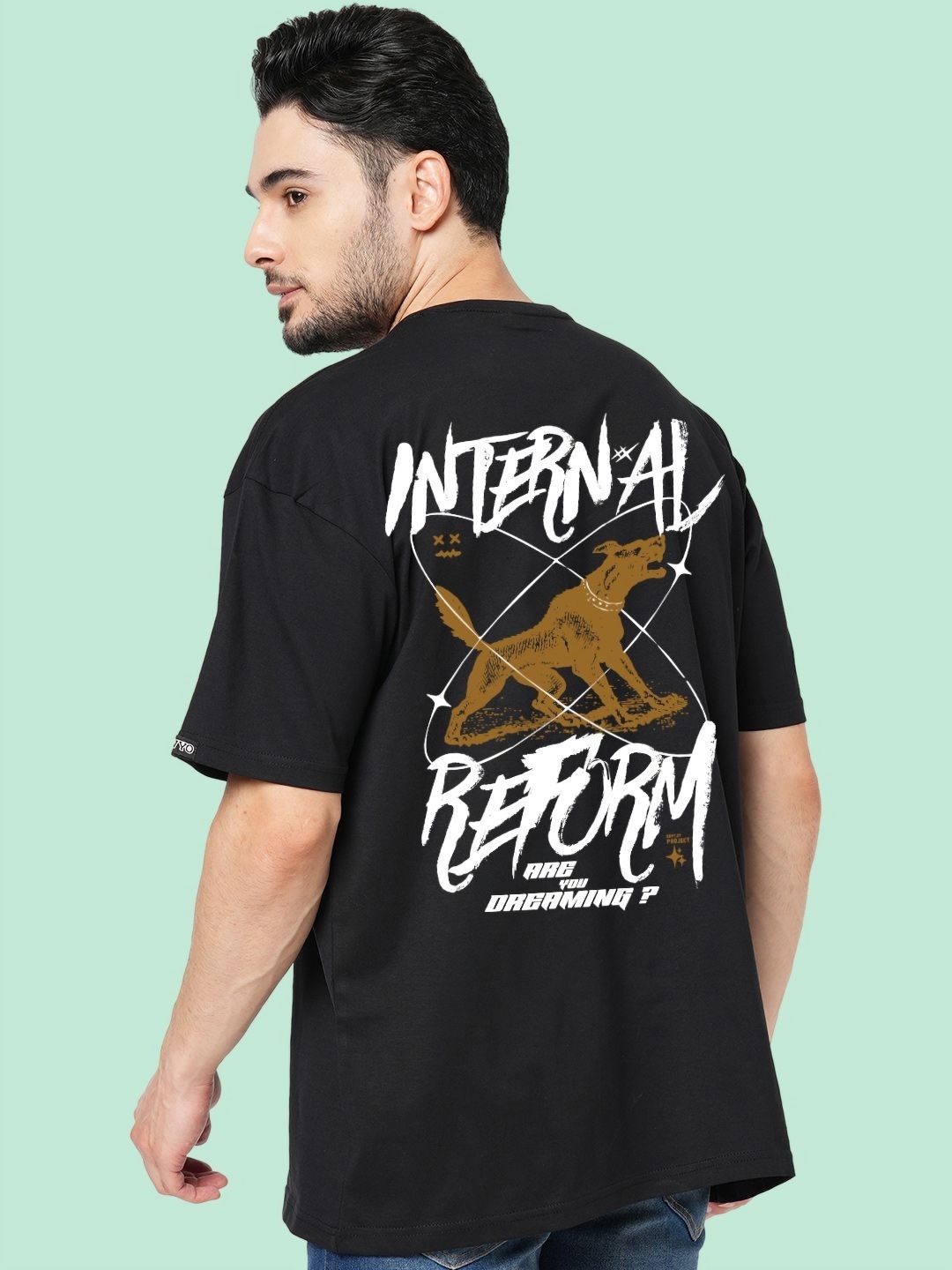 

Wear Your Opinion Men Graphic Printed Round Neck Cotton Relaxed Fit T-shirt, Black