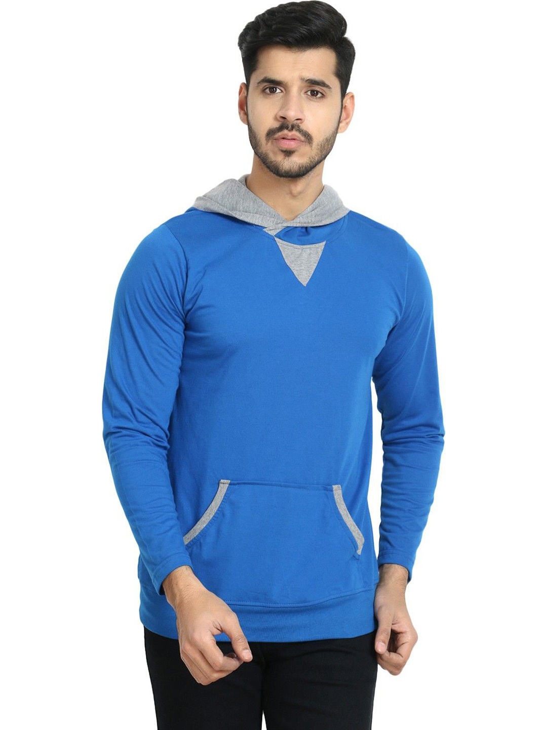 

Black Collection Men Colourblocked Cotton Sweatshirt, Blue