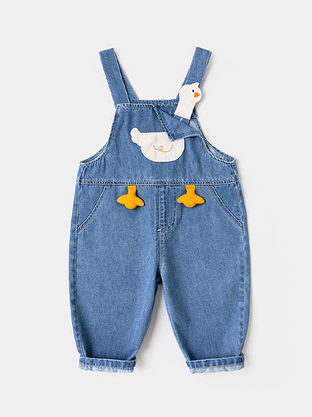 

LULU & SKY Unisex Kids Denim Applique Dungarees, Blue