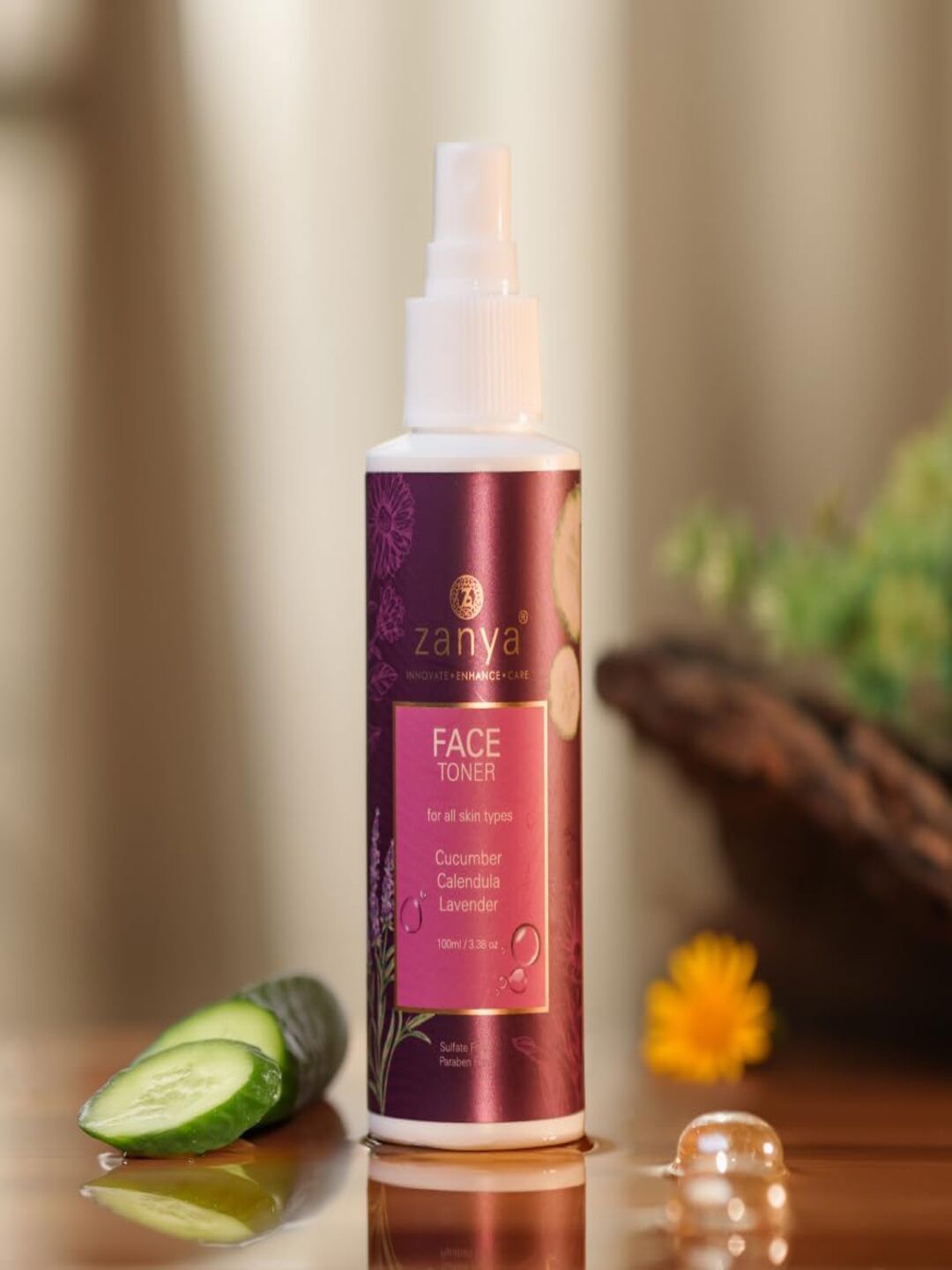 

Zanya Face Toner With Cucumber & Calendula - 100 ml, White