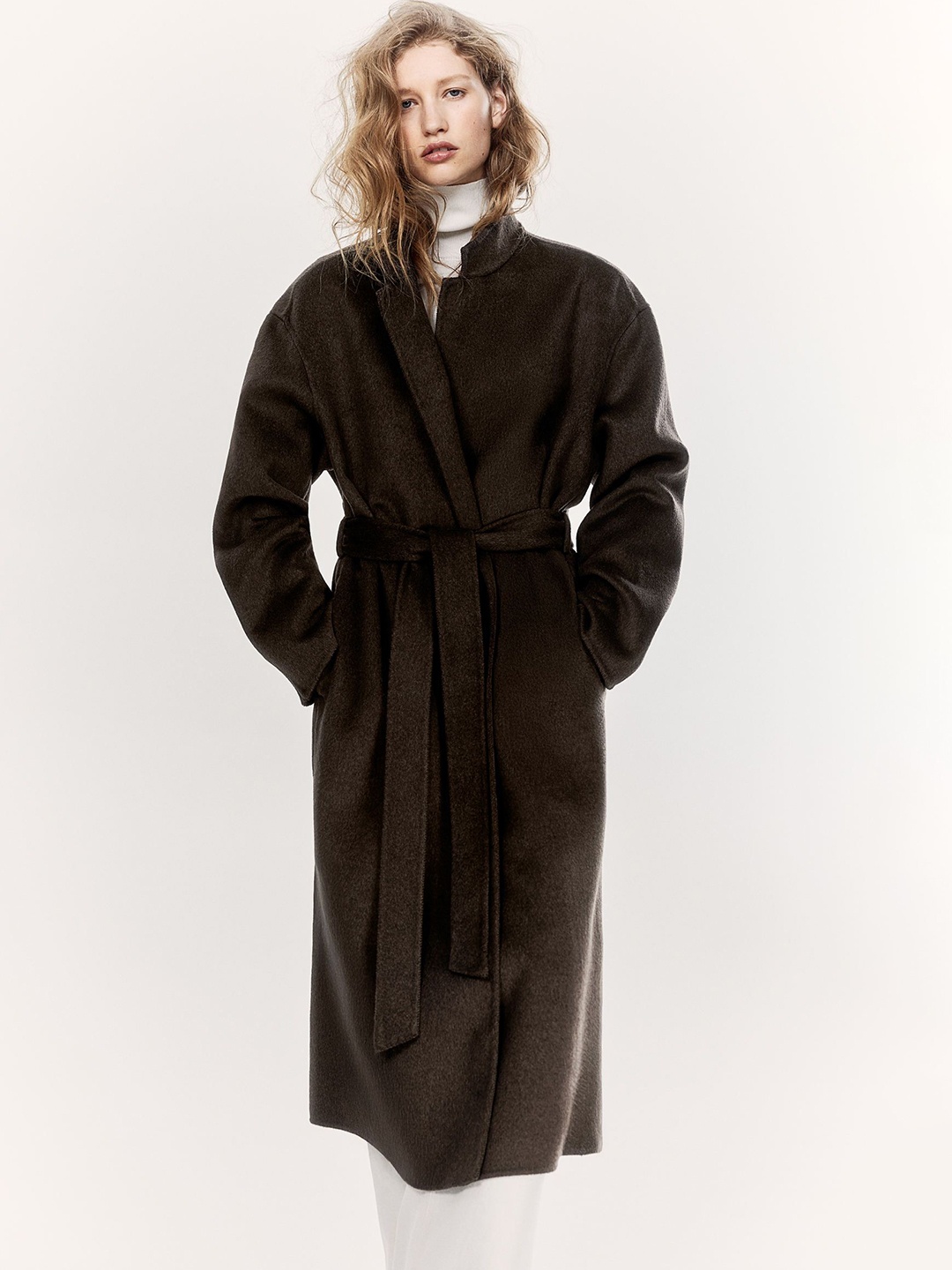 

H&M Handmade Wool-Blend Coat, Beige
