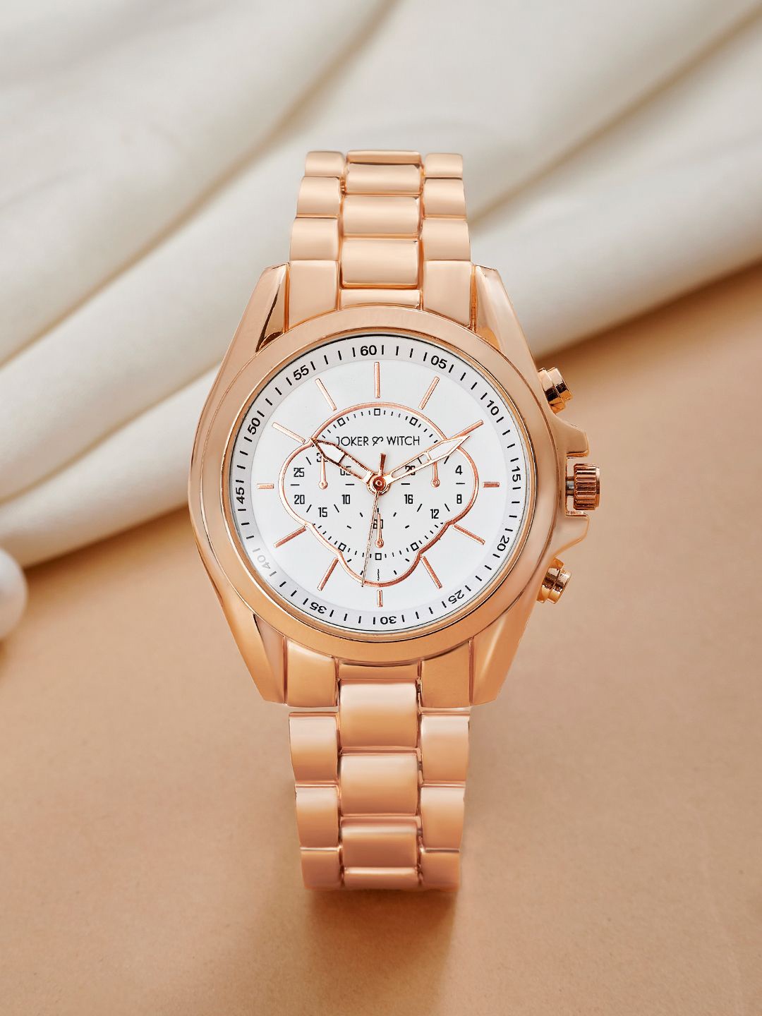 

JOKER & WITCH Women Embellished Dial & Bracelet Style Straps Analogue Watch AMWW874, Rose gold