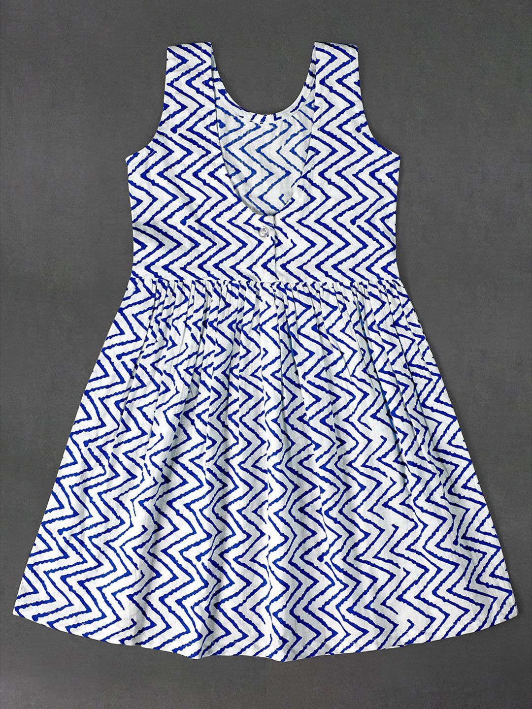 

YK Print A-Line Dress, Blue