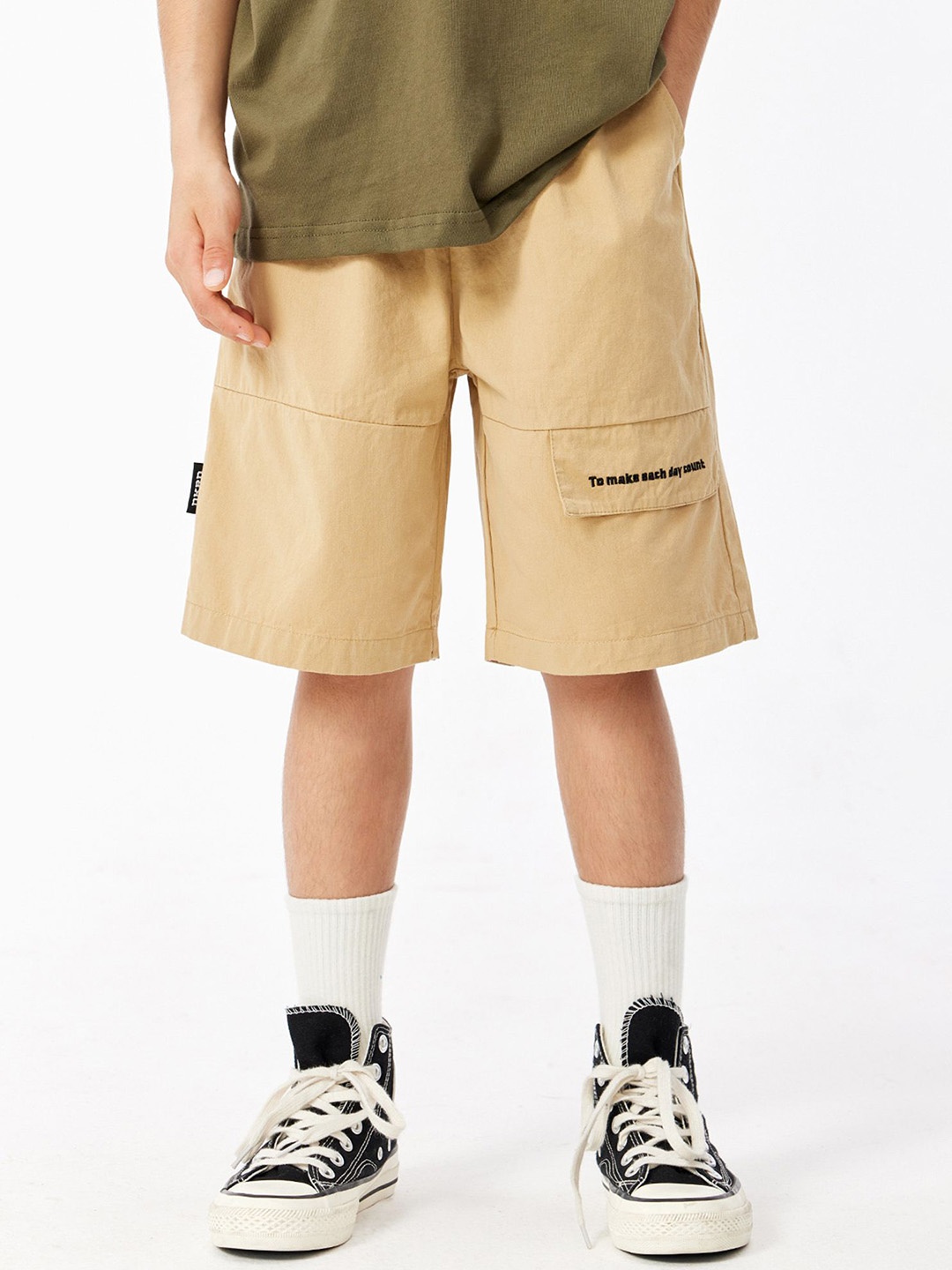 

LULU & SKY Kids High-Rise Shorts, Beige