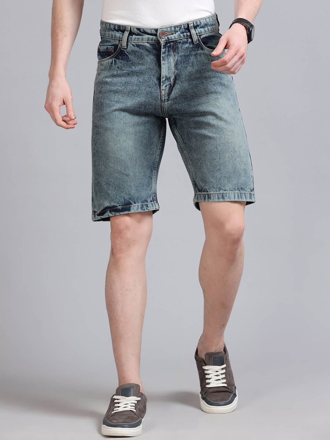 

The Roadster Lifestyle Co Pure Cotton Relaxed Fit Shorts, Blue
