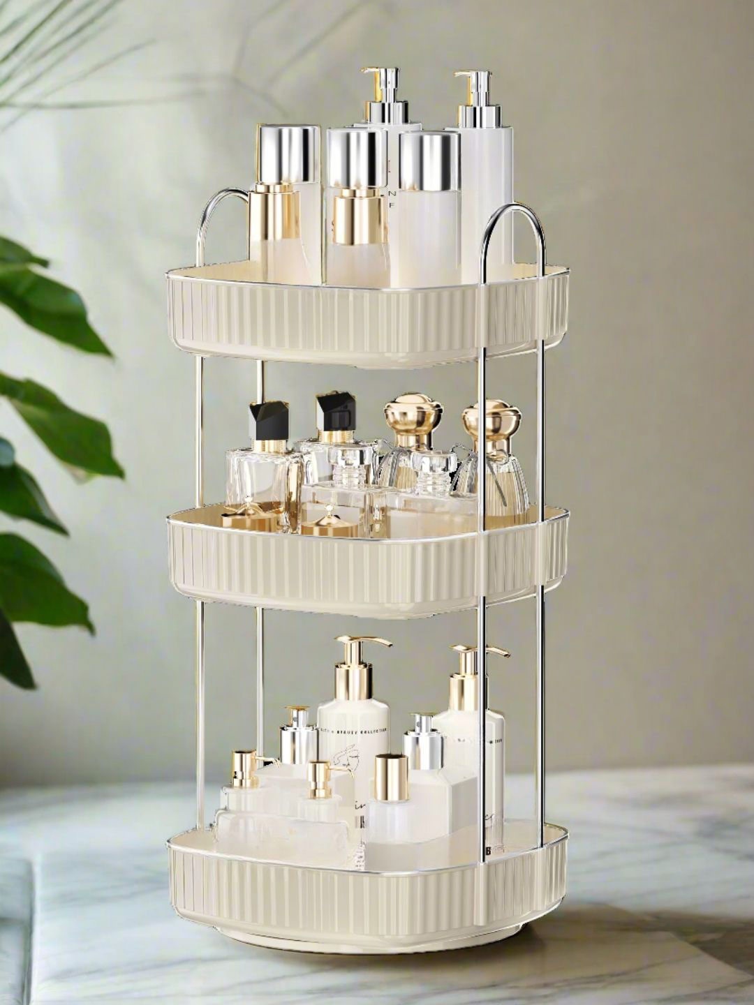 

Mason Home Cream-Coloured Regular Rotating Makeup Organiser