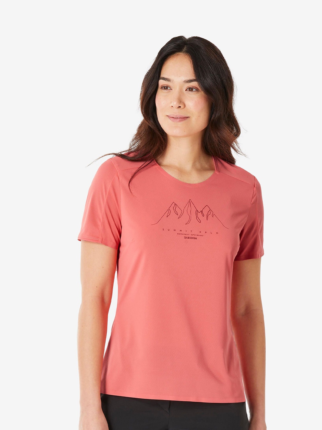 

Quechua By Decathlon Women Graphic Printed Round Neck T-shirt, Peach