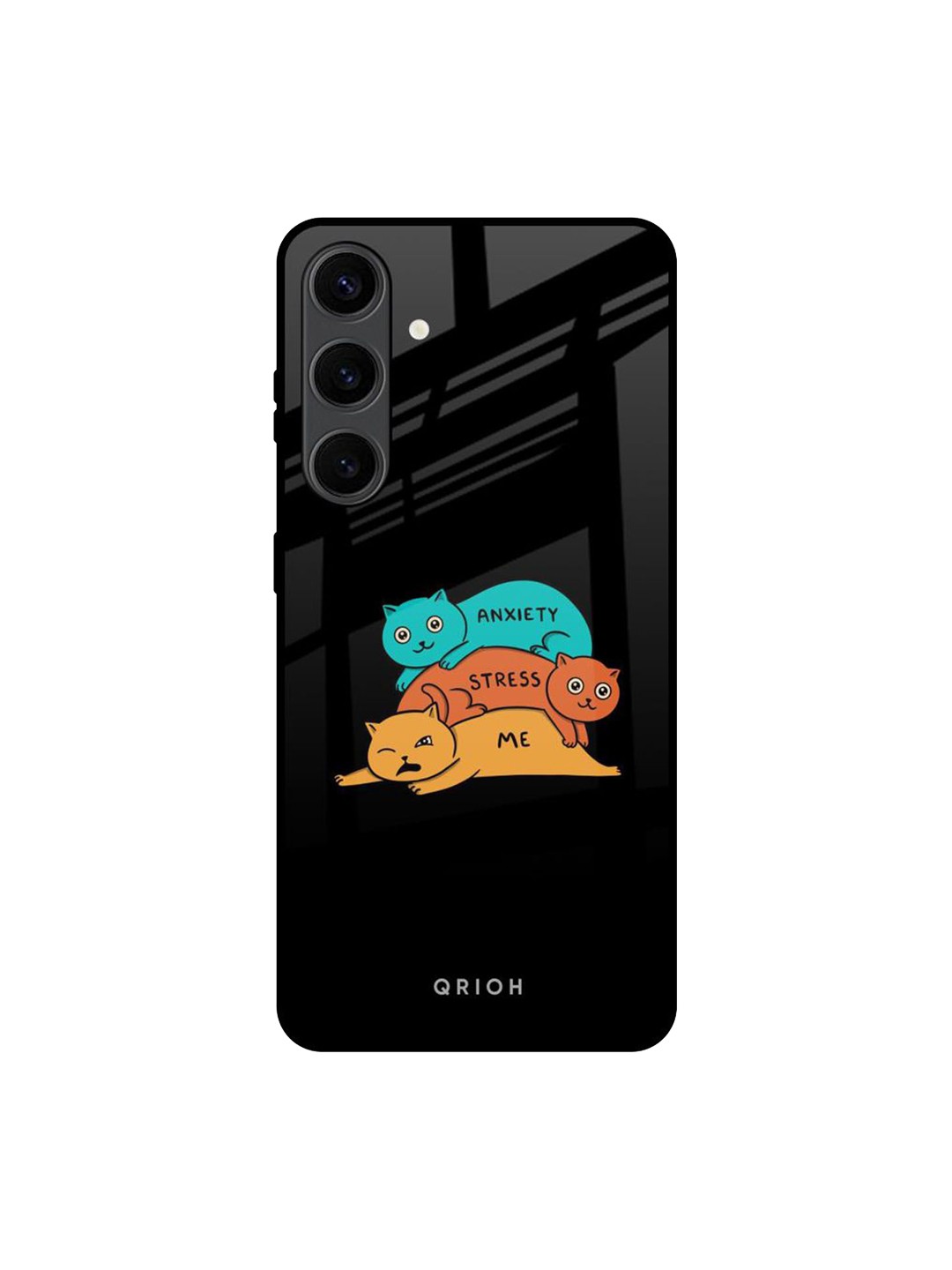 

QRIOH Anxiety Stress Real Printed Samsung Galaxy S24 Plus Back Case, Black