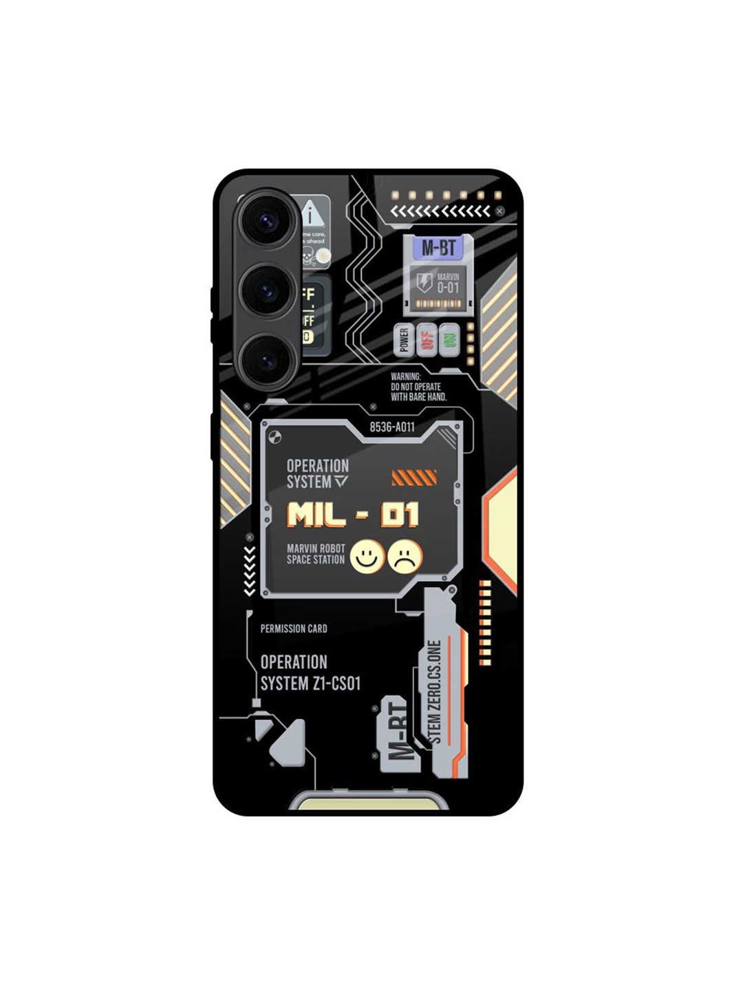

QRIOH Exposed Parts Printed Samsung Galaxy S24 Plus Back Case, Black
