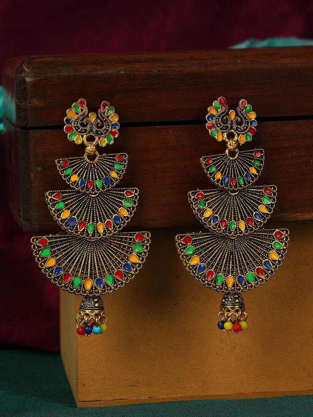 

Anouk Gold-Plated Artificial Beaded Cresent Shaped Drop Earrings