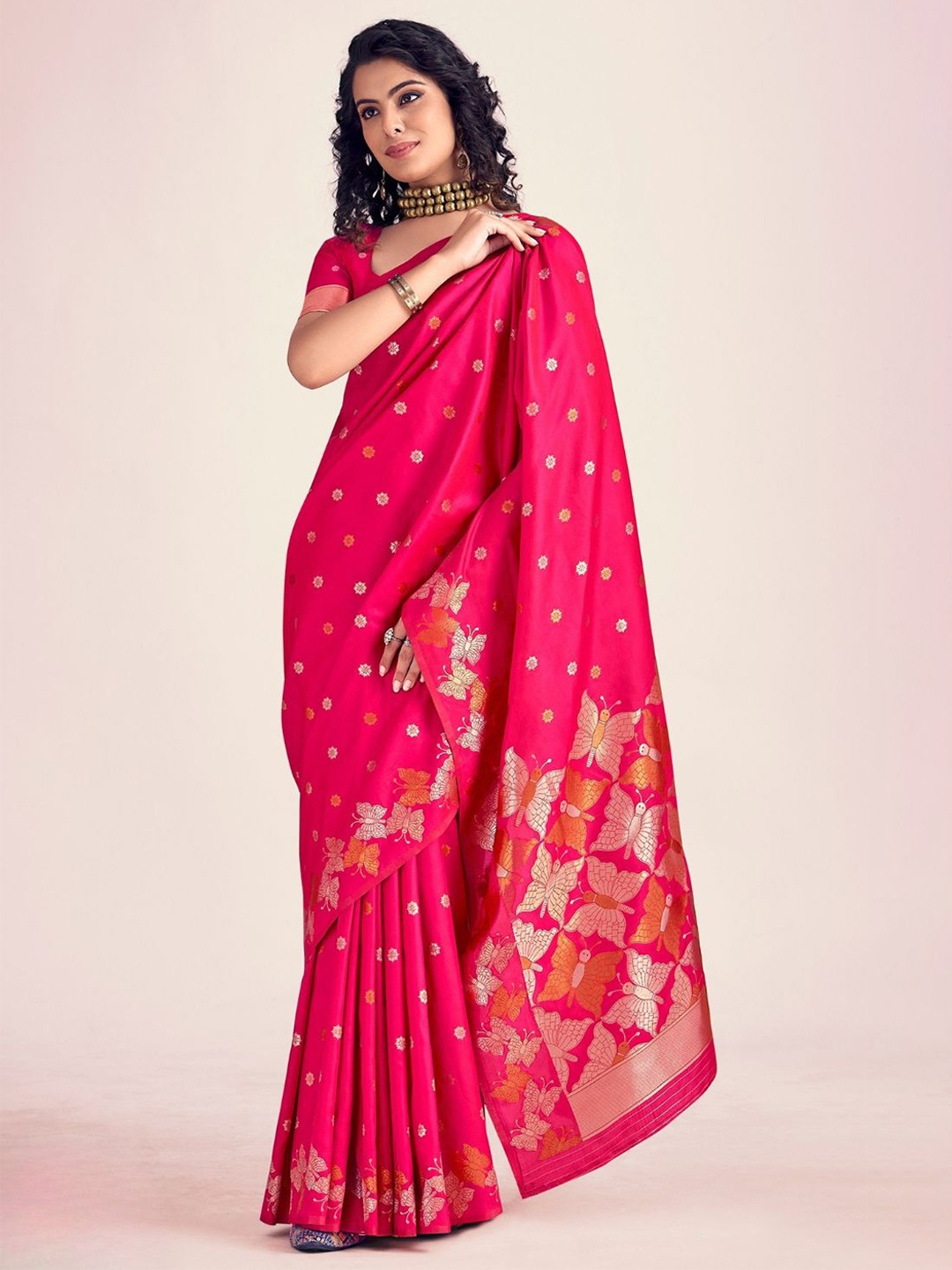 

DEVATITHI Red Banarasi Saree