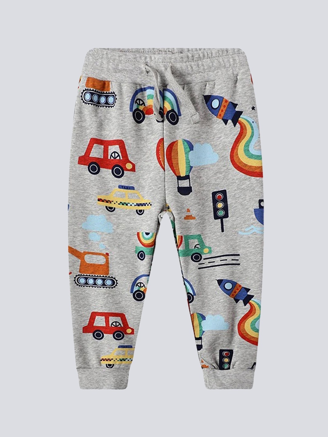 

LULU & SKY Boys Printed Loose Fit Joggers Trousers, Grey
