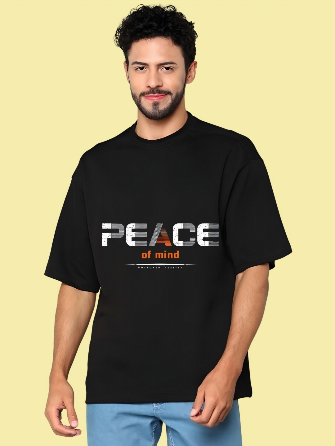 

THE BEETEL HOUSE Men Drop-Shoulder Sleeves T-shirt, Black