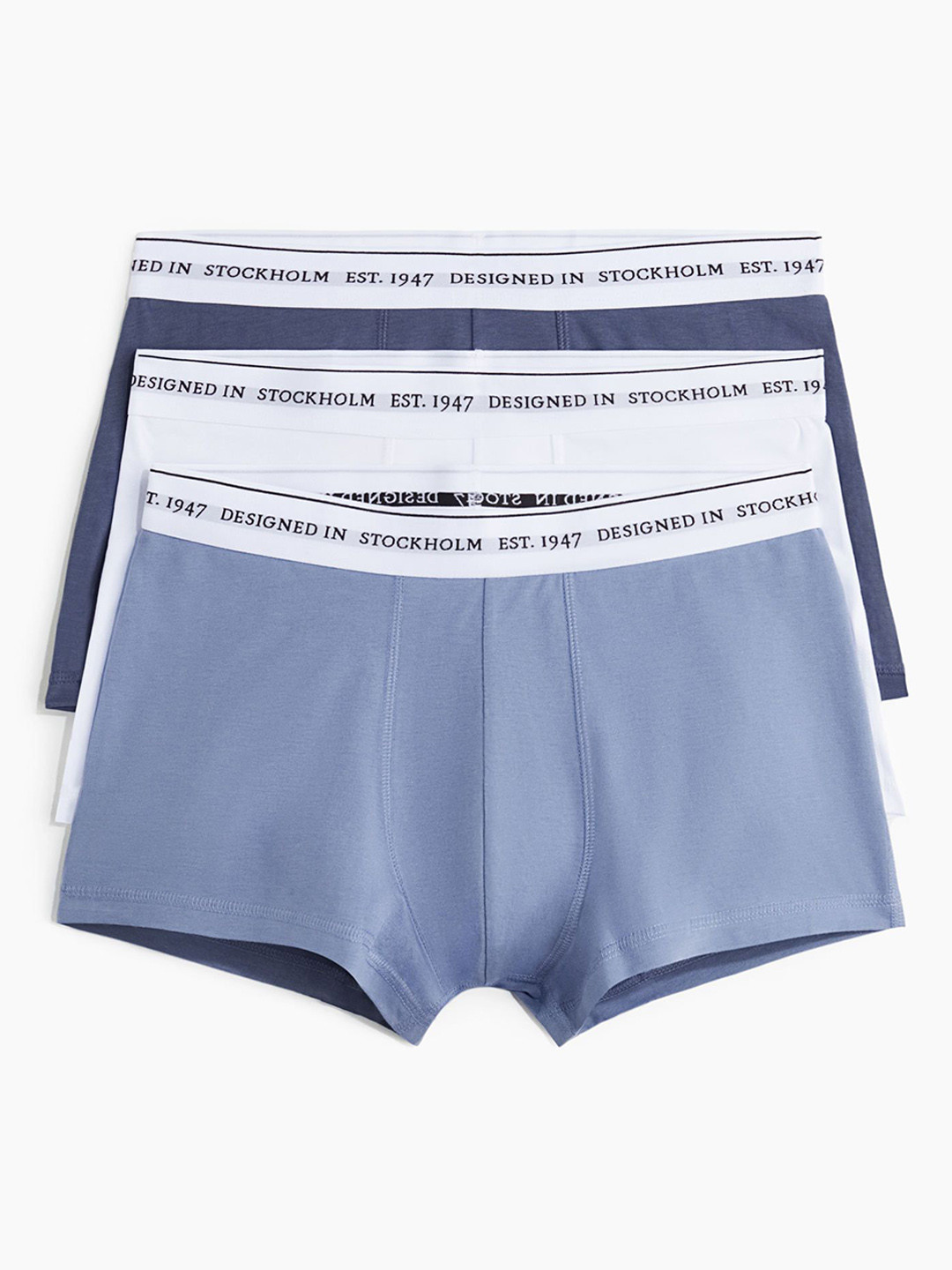 

H&M 3-Pack COOLMAX Short Trunks, Blue