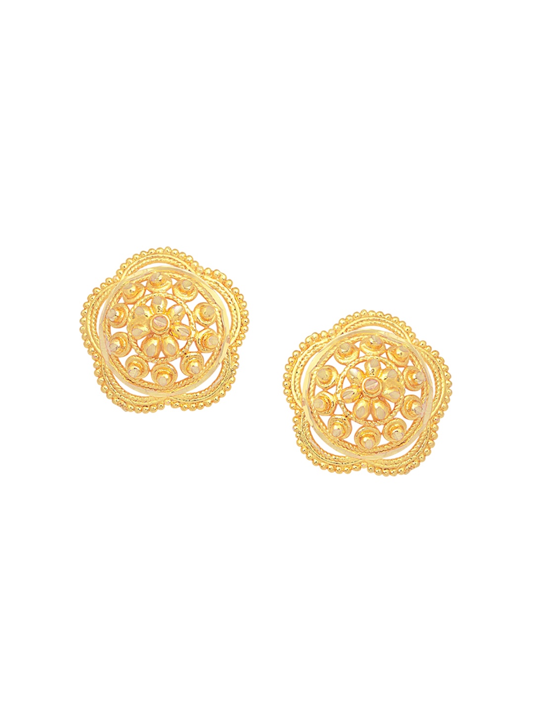 

DIVASTRI Gold-Plated Floral Shaped Studs