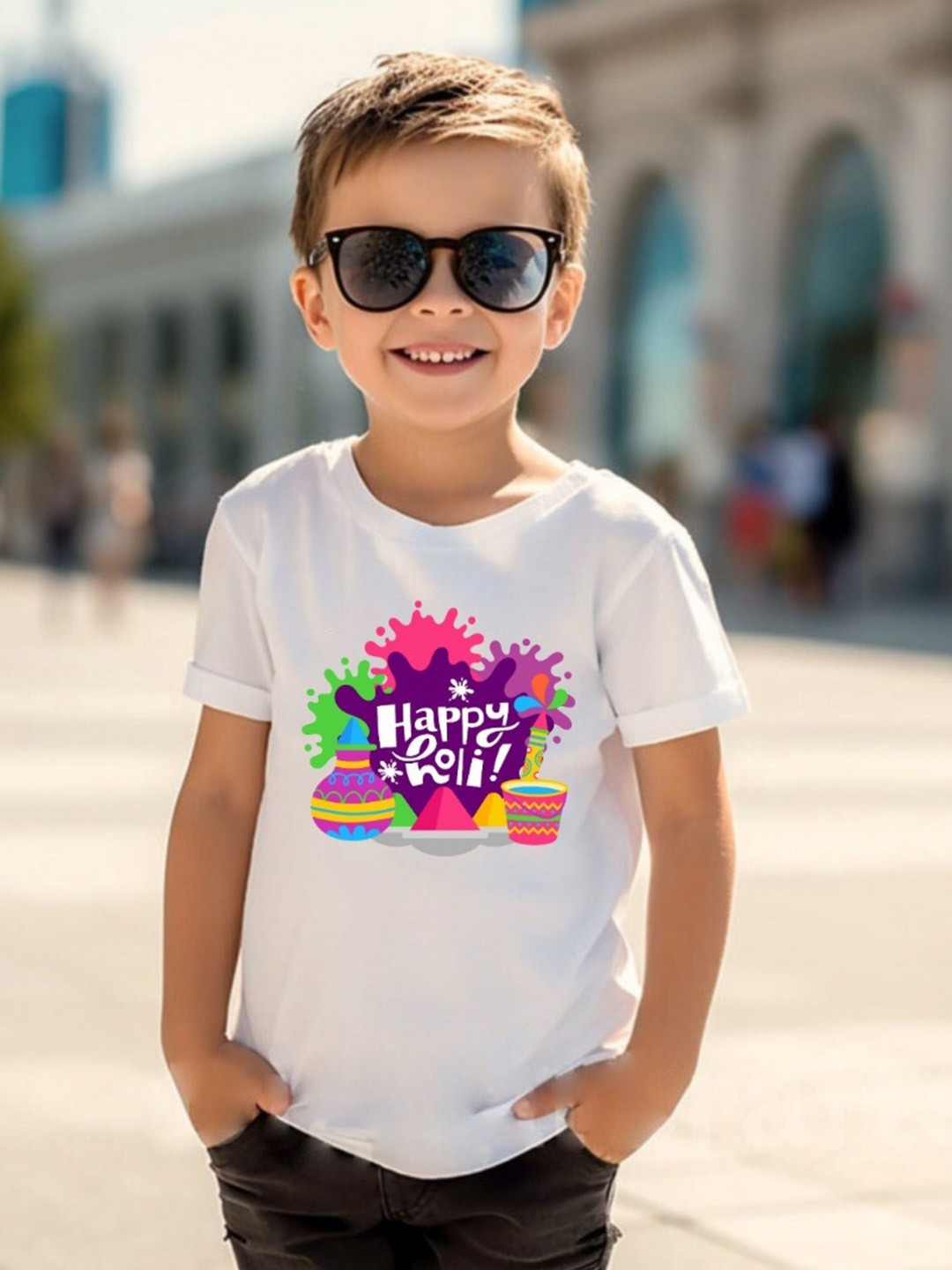 

KNITROOT Kids Printed Sublimation Pockets T-shirt, White